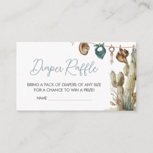 Little Cowboy Wild West Baby Shower Diaper Raffle Enclosure Card