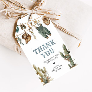 Little Cowboy Wild West Baby Shower Favour Tags
