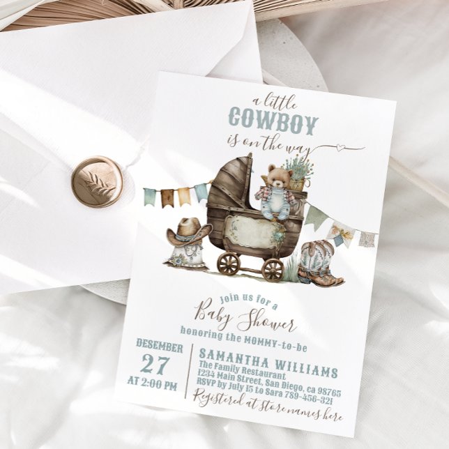 Little cowdoy Wild West Boy Baby Shower Invitation (Creator Uploaded)