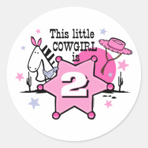Little Cowgirl 2nd Birthay Sticker
