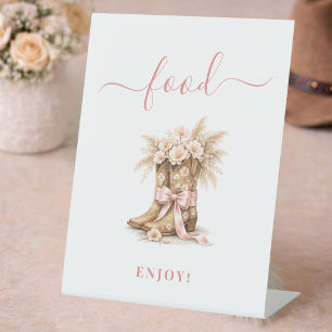 Little Cowgirl Baby GIrl Shower Elegant Food Pedestal Sign