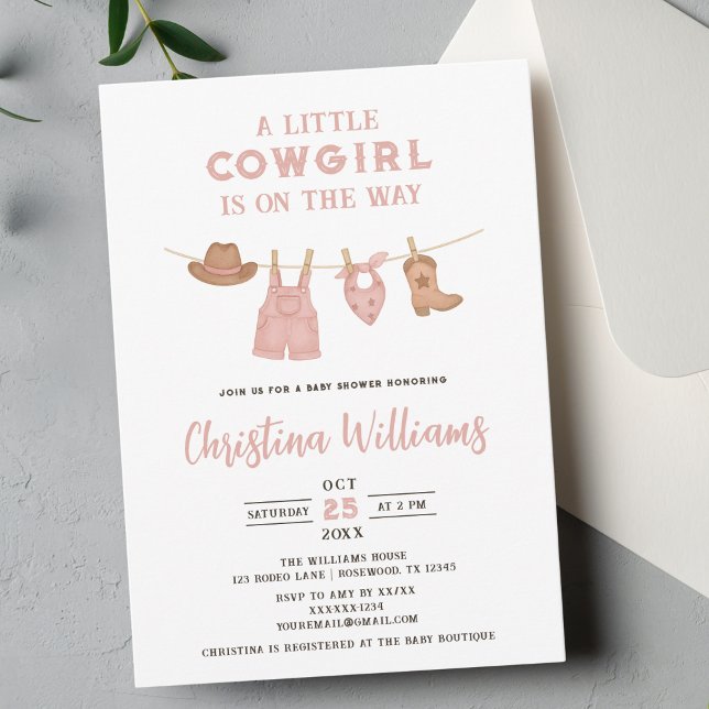 Little Cowgirl Baby Shower Invitation (Creator Uploaded)