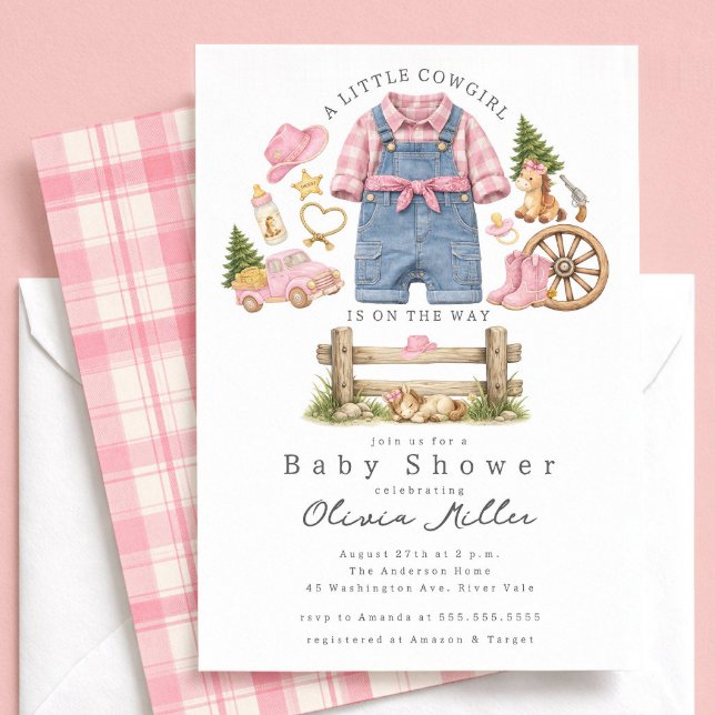 Little Cowgirl Baby Shower Invitation Girl (Creator Uploaded)