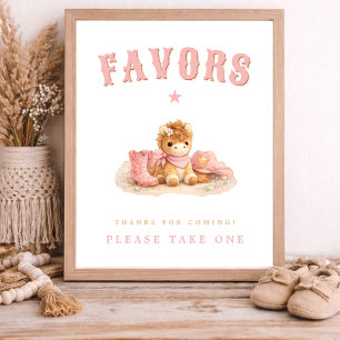 Little Cowgirl Baby Shower Party Favours Here Poster