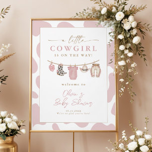 Little Cowgirl Baby Shower Welcome Poster