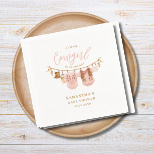 Little Cowgirl Clothesline Baby Shower Napkin