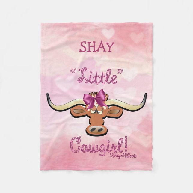 Little Cowgirl Fleece Blanket (Front)