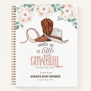 Little Cowgirl Floral Baby Shower Guest Book