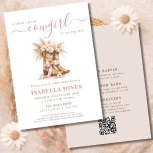 Little Cowgirl Floral Girl Baby Shower All In One Invitation