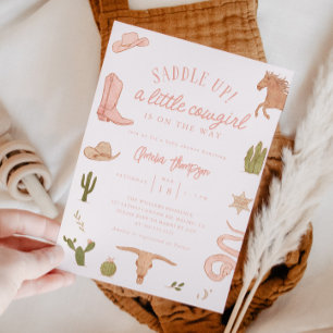 Little Cowgirl Girl Baby Shower Invitation