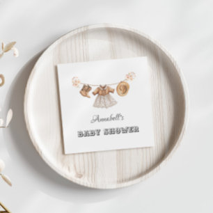 Little Cowgirl Hat Boots Dress Baby Shower Napkin