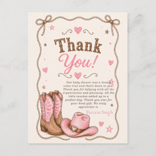 Little Cowgirl Is On The Way girl Baby Shower Postcard