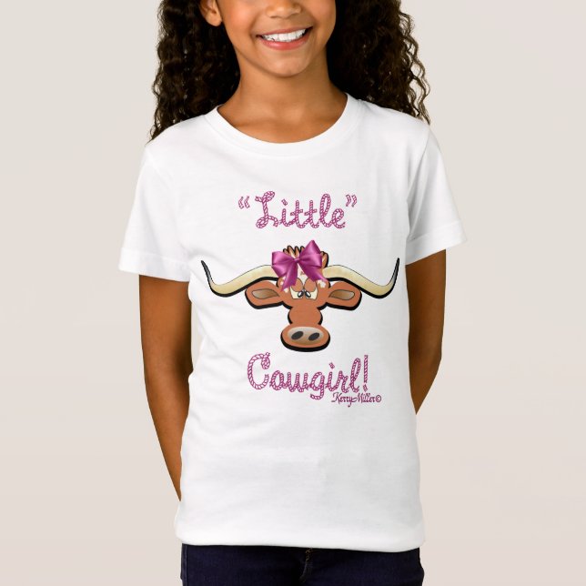 Little Cowgirl, Longhorn Cow T-Shirt (Front)
