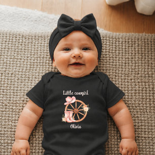 Little Cowgirl Pink Boots Personalised Newborn Baby Bodysuit