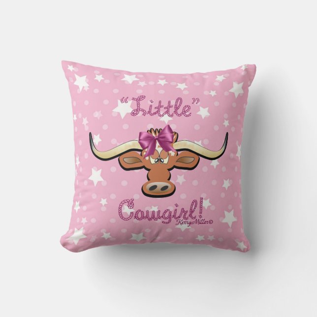 Little Cowgirl Throw Pillow (Front)