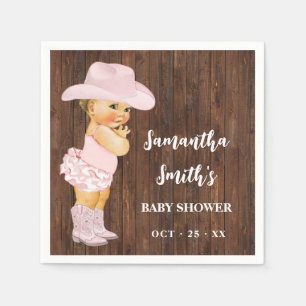 Little Cowgirl Western Baby Shower Party Decor Napkin
