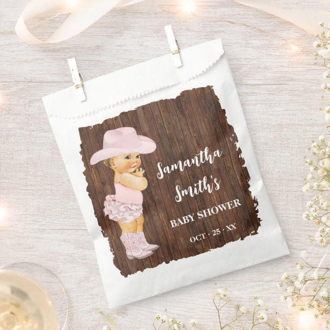 Little Cowgirl Western Baby Shower Party Favour Bags (Clipped)