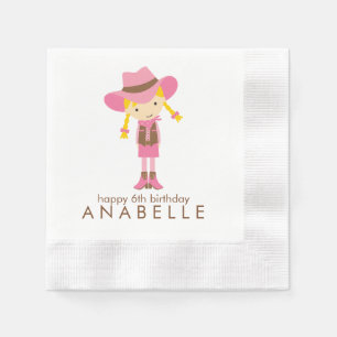 Little Cowgirl Western Birthday Party Napkin