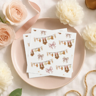 Little Cowgirl Western Clothes Baby Shower Napkin