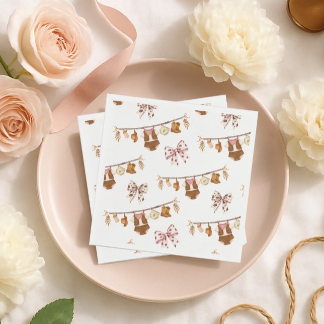 Little Cowgirl Western Clothes Baby Shower Napkin (Creator Uploaded)