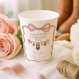 Little Cowgirl Western Clothes Baby Shower Paper Cups