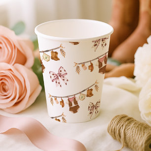 Little Cowgirl Western Clothes Baby Shower Paper Cups