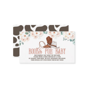 Little Cowgirl Western Floral Books for Baby Enclosure Card