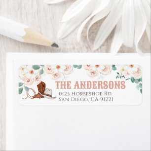 Little Cowgirl Western Floral Girl Return Address