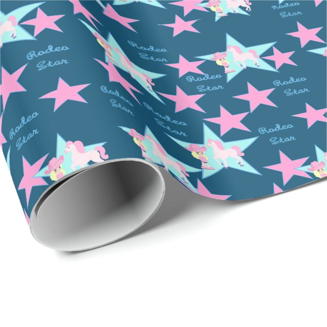 Little Cowgirl With Horse Wrapping Paper (Roll Corner)