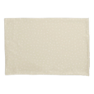 Little cream feathers on beige - pattern.   pillowcase