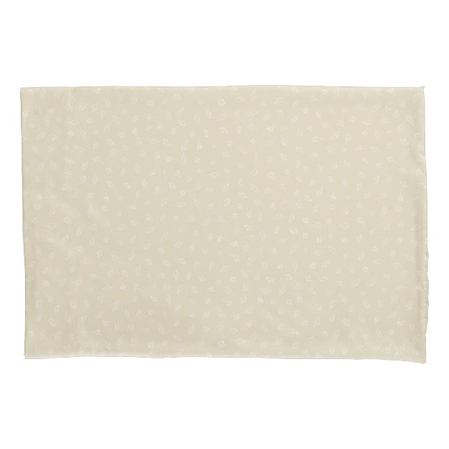 Little cream feathers on beige - pattern.   pillowcase (Front)
