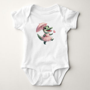 Little crocodile in love baby bodysuit