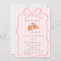 Little Croissant Pink Bow Pink Stripes Baby Shower