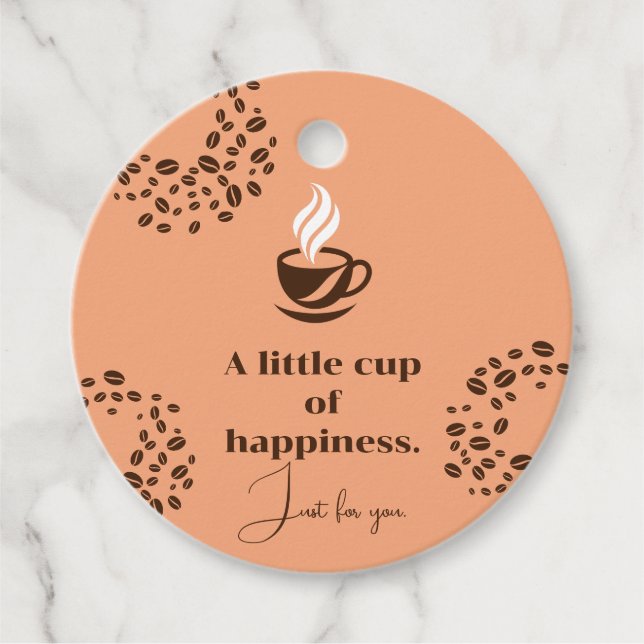 Little Cup Of Happiness Coffee Gift Tag (Front)