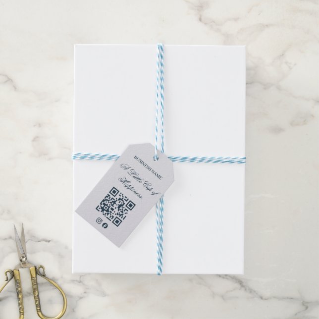 Little Cup Of Happiness Coffee Gift Tag (With Twine)