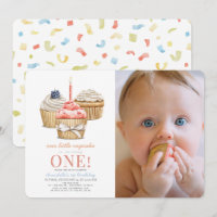 Little Cupcake Girl 1st Birthday Photo