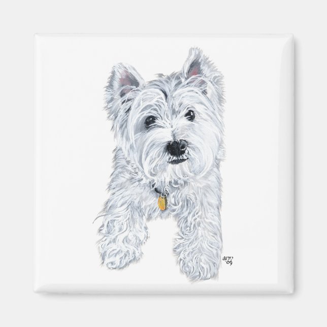 Little Curious Westie Magnet (Front)