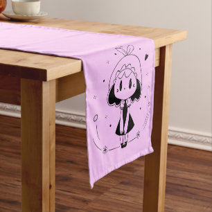 Little Cute Anime Girl Short Table Runner
