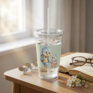 Little Cute Bird Siblings Acrylic Tumbler