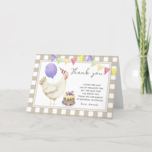 Little Cute Chick birthday party thank you Card