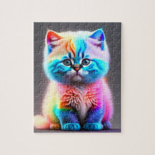Little Cute Colourful Baby Cat Jigsaw Puzzle