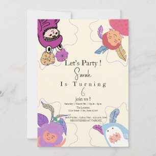 Little Cute Customised Girls birthday   Invitation