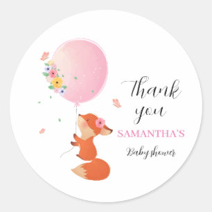Little cute fox with balloon sticker