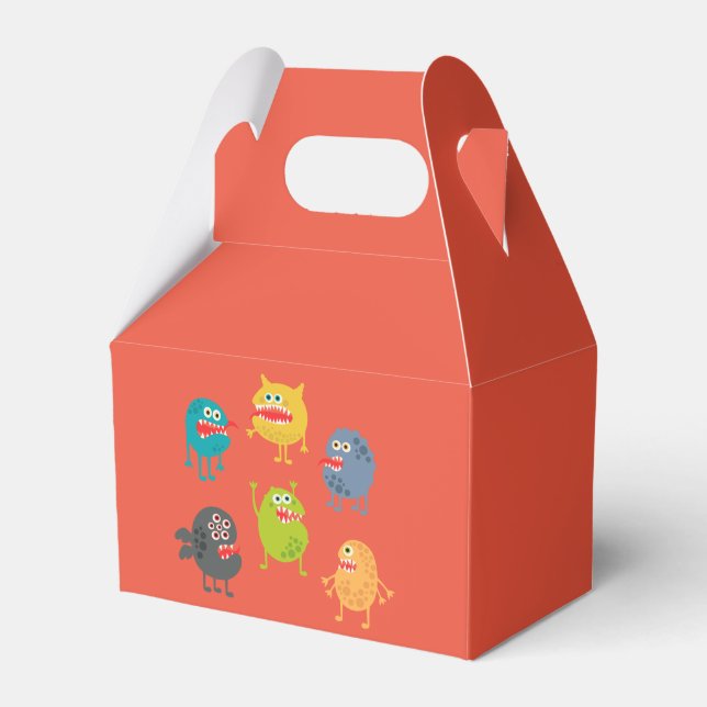 Little cute funny monsters favour box (Front Side)