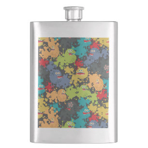 Little cute funny monsters hip flask