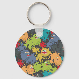 Little cute funny monsters key ring