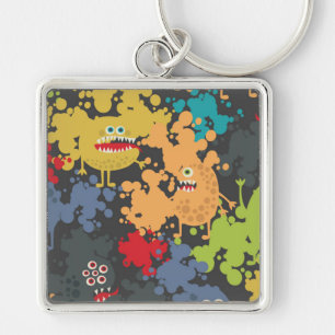 Little cute funny monsters key ring