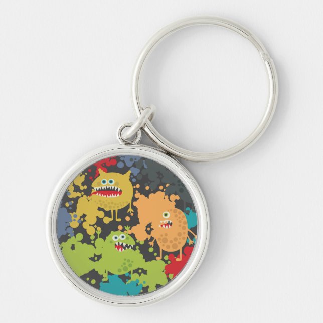 Little cute funny monsters key ring (Front)