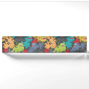 Little cute funny monsters nameplate