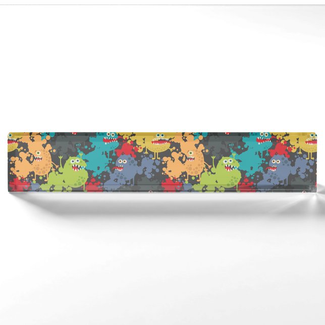 Little cute funny monsters nameplate (Front)